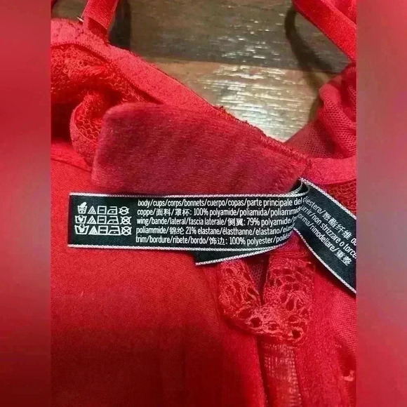 Very sexy 32C red lace baby doll w/ MATCHY panty - Picture 3 of 7